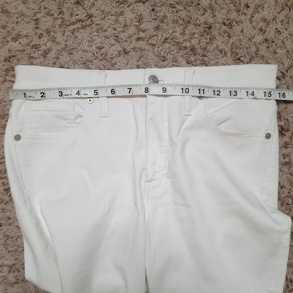 Madewell Skinny Jeans Women 29 White 9 Inch High Rise Stretch Denim Pants - Picture 6 of 12